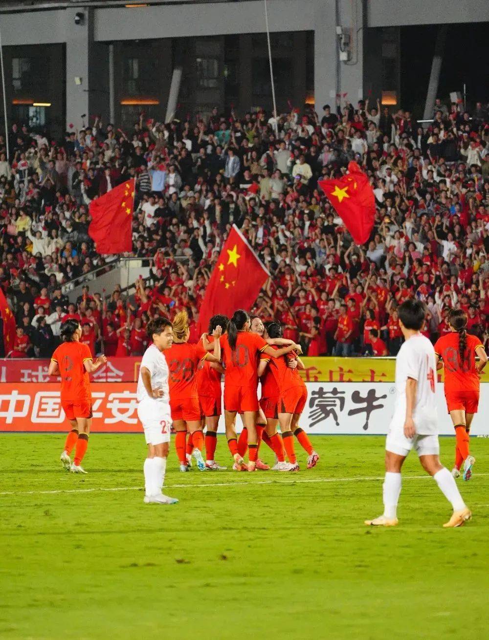 中国队在国际女足比赛中的一场胜利